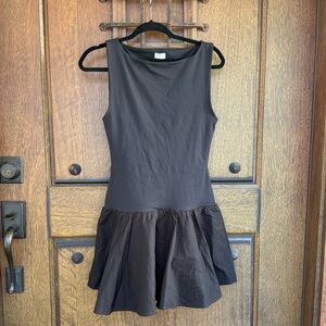 Babaton Black Ribbed Top Size M